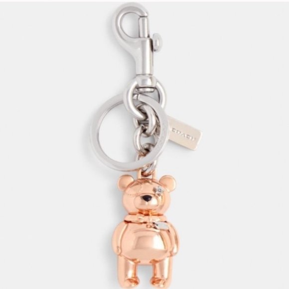 Coach 3d bear Bag Charm Rose Gold - Picture 1 of 5